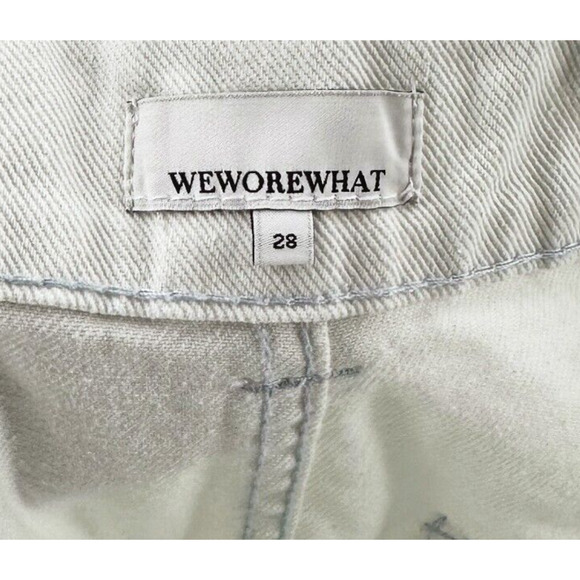 WeWoreWhat Womens Wide Leg High Rise Jeans Size 28 Denim Icy White 100% Cotton - Picture 8 of 10